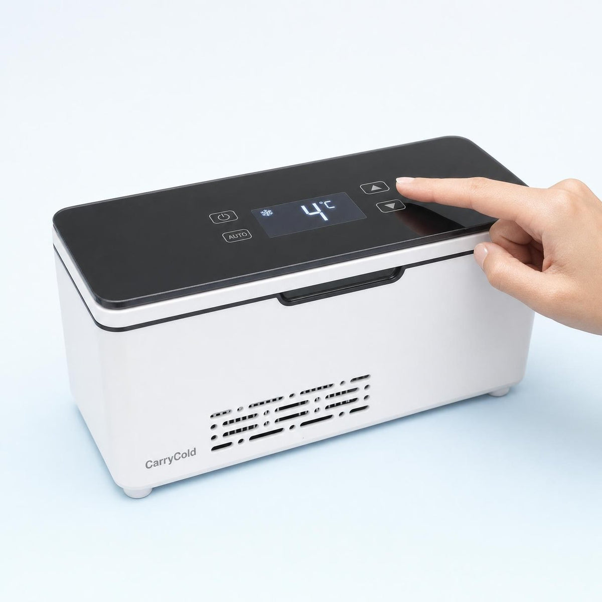 Touch lid showing 4°C